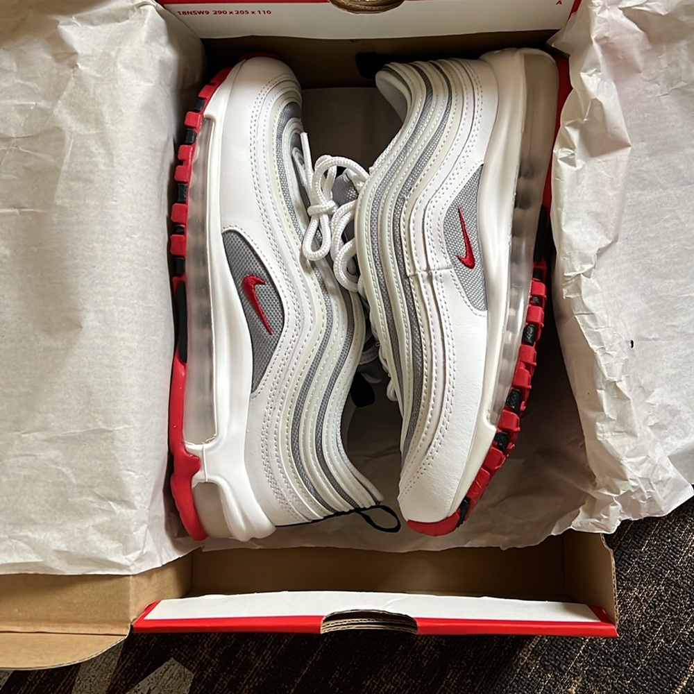 Hardly used Red and White Air Max